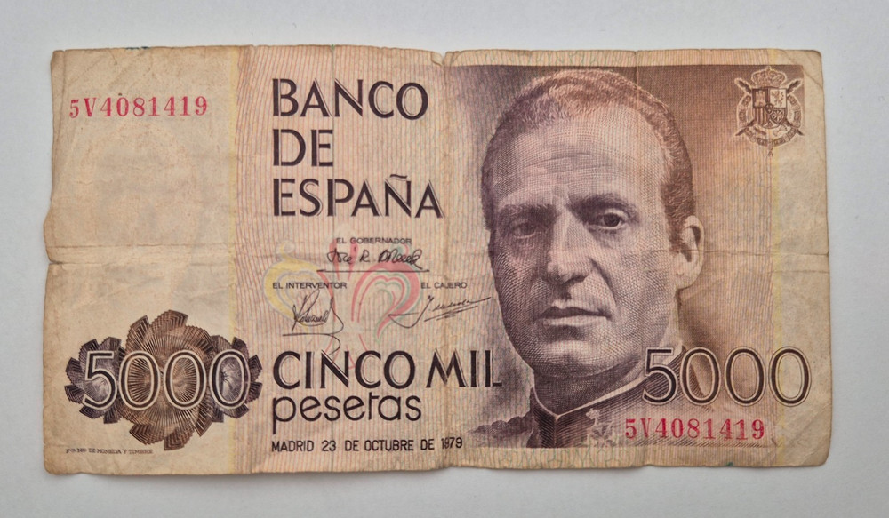 SPAIN 5000 PESETAS 1979 BANKNOTE