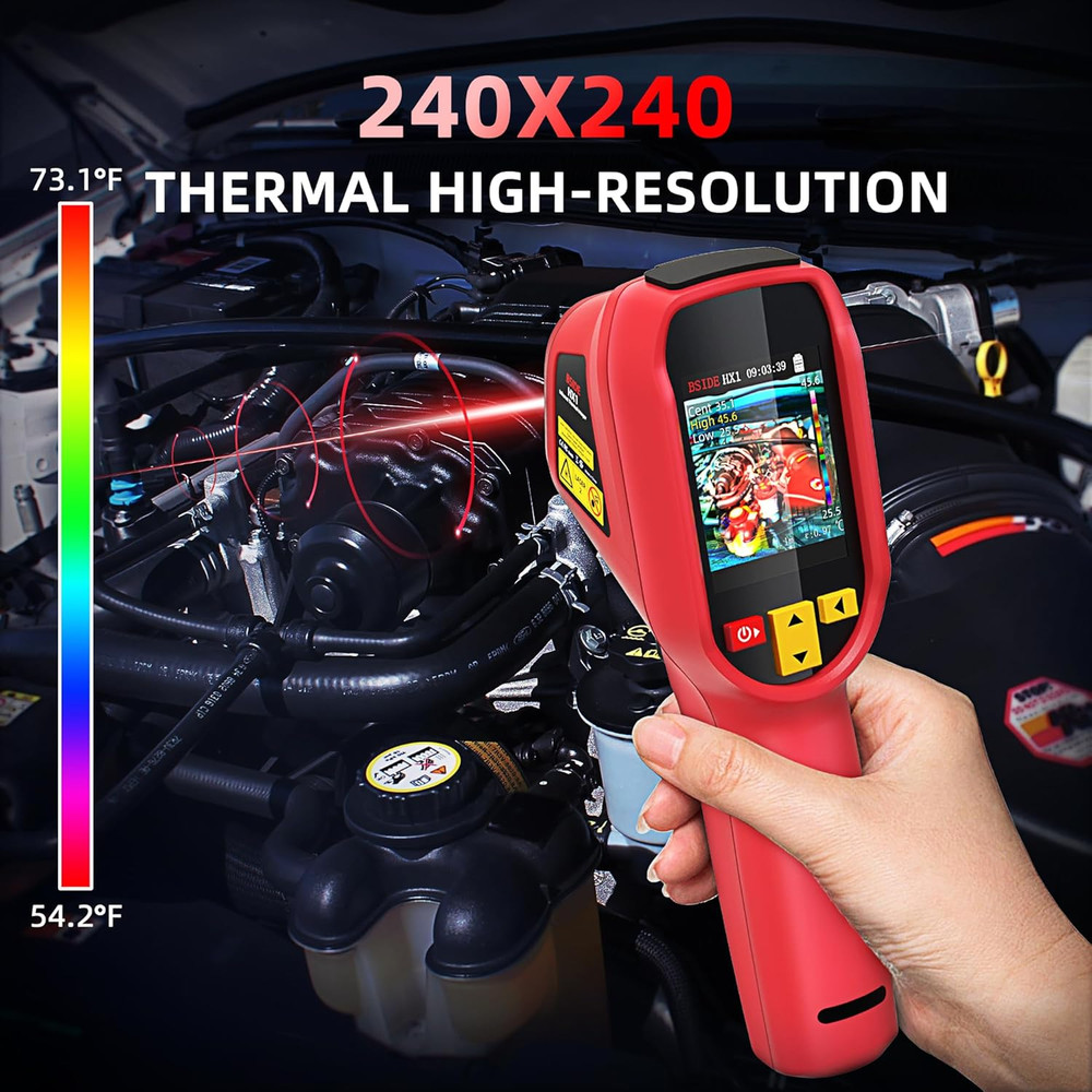 High-Res Thermal Imaging Camera with Laser Pointer for Home Inspections