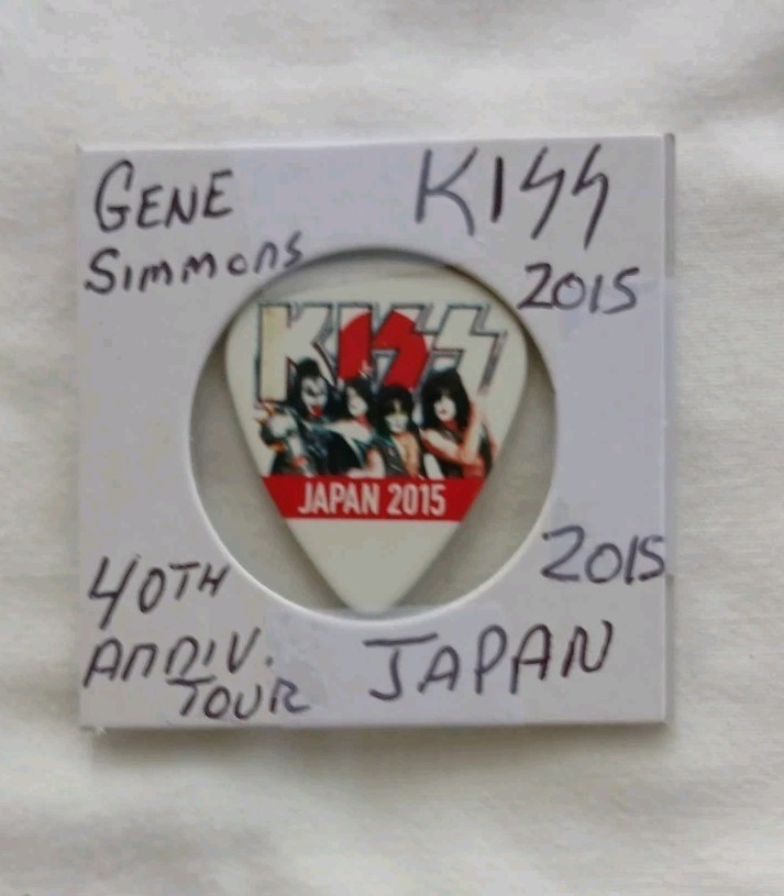 Gene Simmons Guitar Pick Kiss 40th Anniversary Tour Issued 2015 Japan Rising Sun