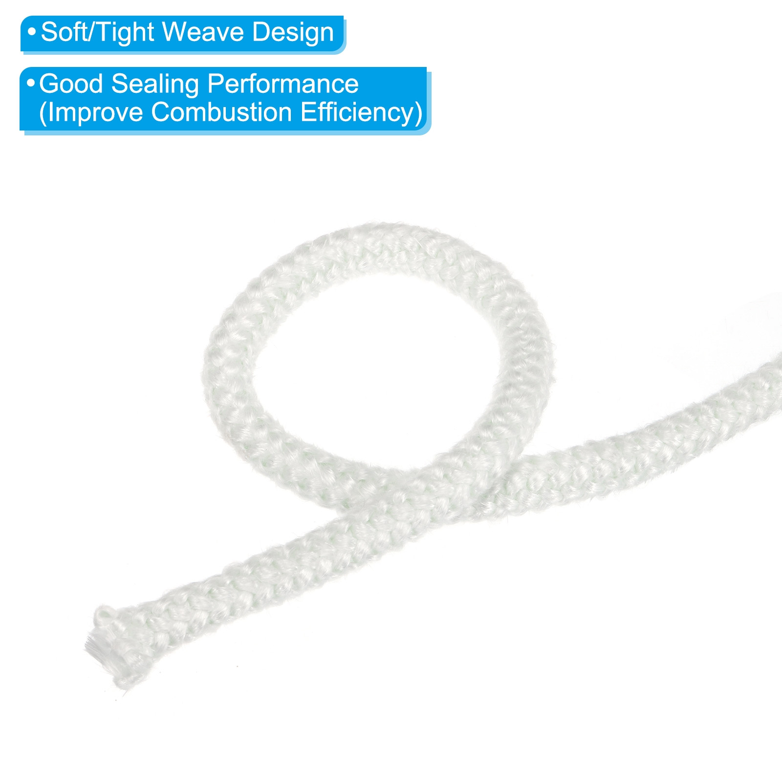1/4"x 118" Wood Stove Gasket Fiberglass Round Seal Rope Replacement White