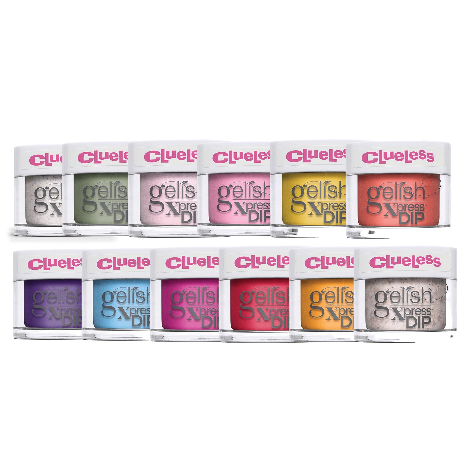 Gelish Dip Starter Kit with Dip Basix and 12 Clueless Collection Dip Powders