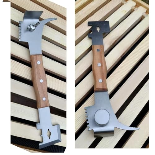Multipurpose Bee Hive Tool with Wooden Handle Bee Tools for Beekeeping