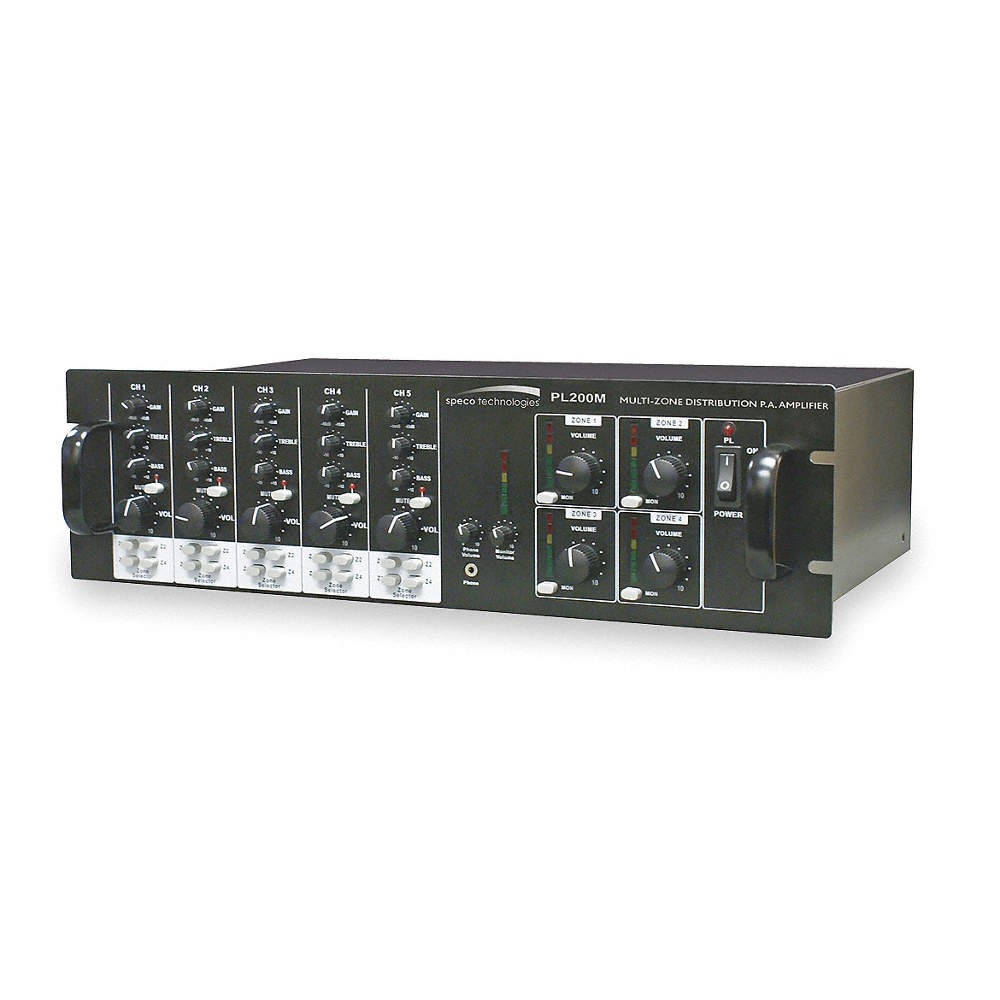 SPECO TECHNOLOGIES PL200M Multizone-Multisource Amplifier,40W 3CWR5