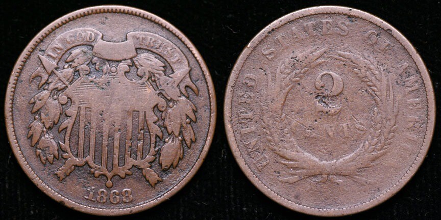 1868 Two Cent Piece