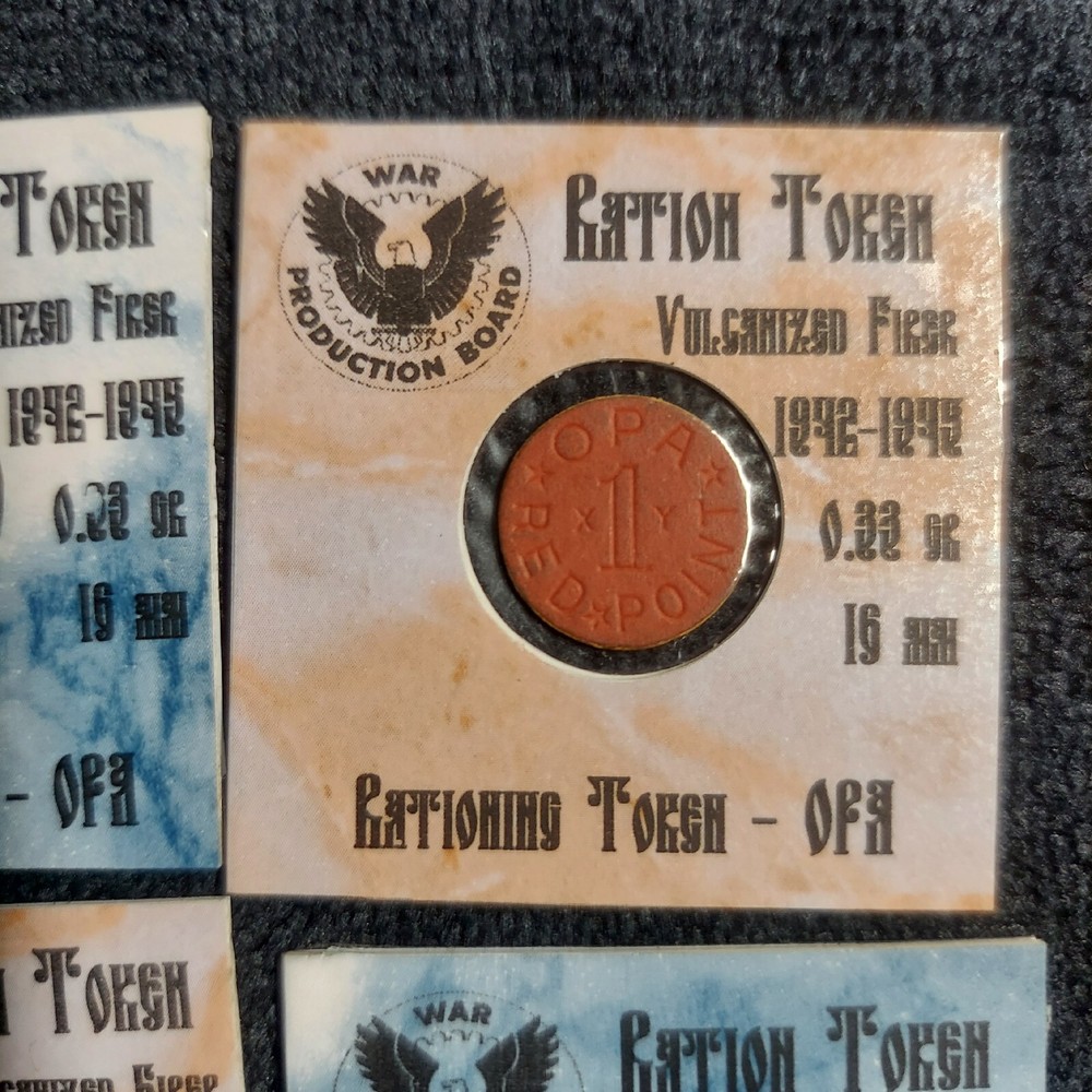 OPA Ration Points Tokens Red and Blue