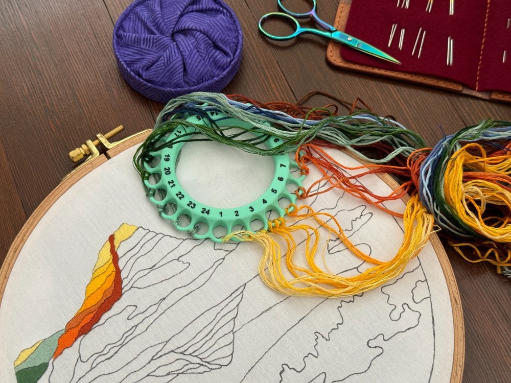 EmbroiderRing 24 - 3D Printed Cross Stitch and Needlepoint Thread Organizer