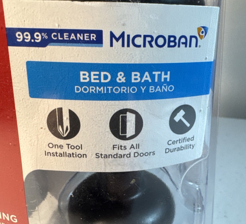 Kwikset Bed Bath Bronze Doorknob Microbon