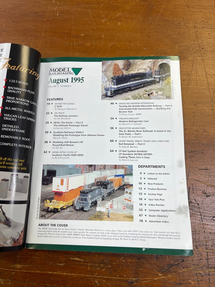 Model Railroading ~ August 1995 ~ Volume 25, No. 8 ~ Southern SD40-2