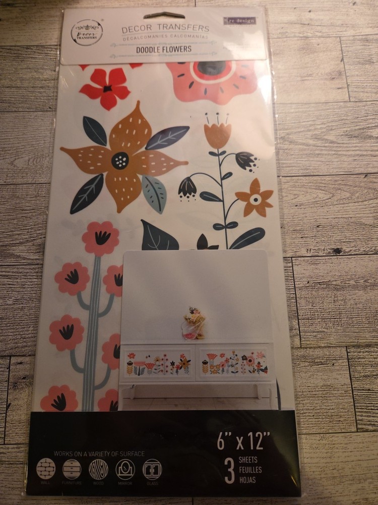 ReDesign with Prima Transfer - Doodle Flowers