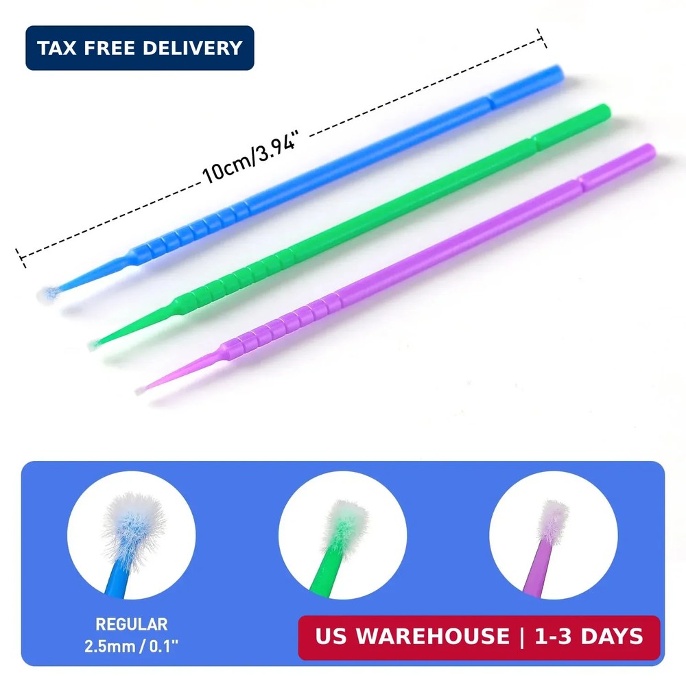 JMU 400pcs Dental Micro Applicators Brushes Regular, Disposable Microswabs