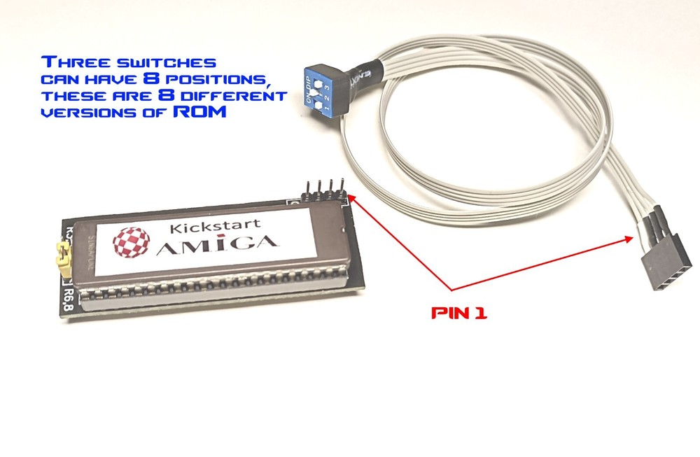 Amiga A2000 kickstart switcher adapter + 8 kickstarts in one !