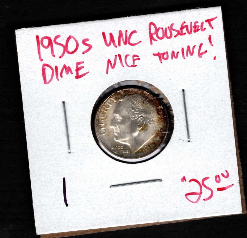 1950 S- Roosevelt Dime- UNC - Nice Toning