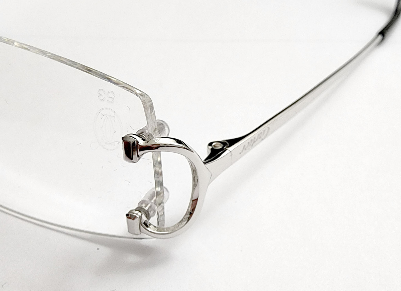 NEW! Auth Curved Rectangle Cartier Screws - Silver/Gold + Free Caps/Washers