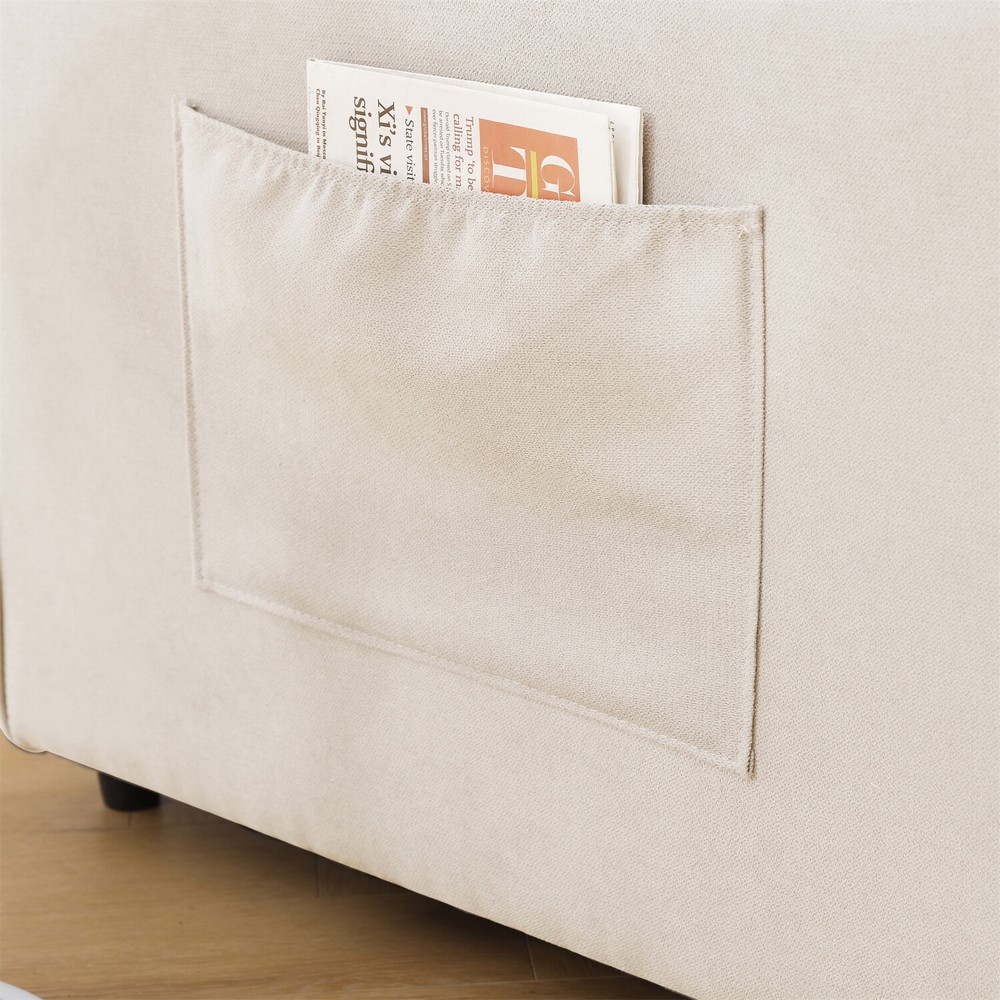 Convertible Sofa Bed Loveseat Sofa Futon Sofa Couch with Pull Out Bed Beige