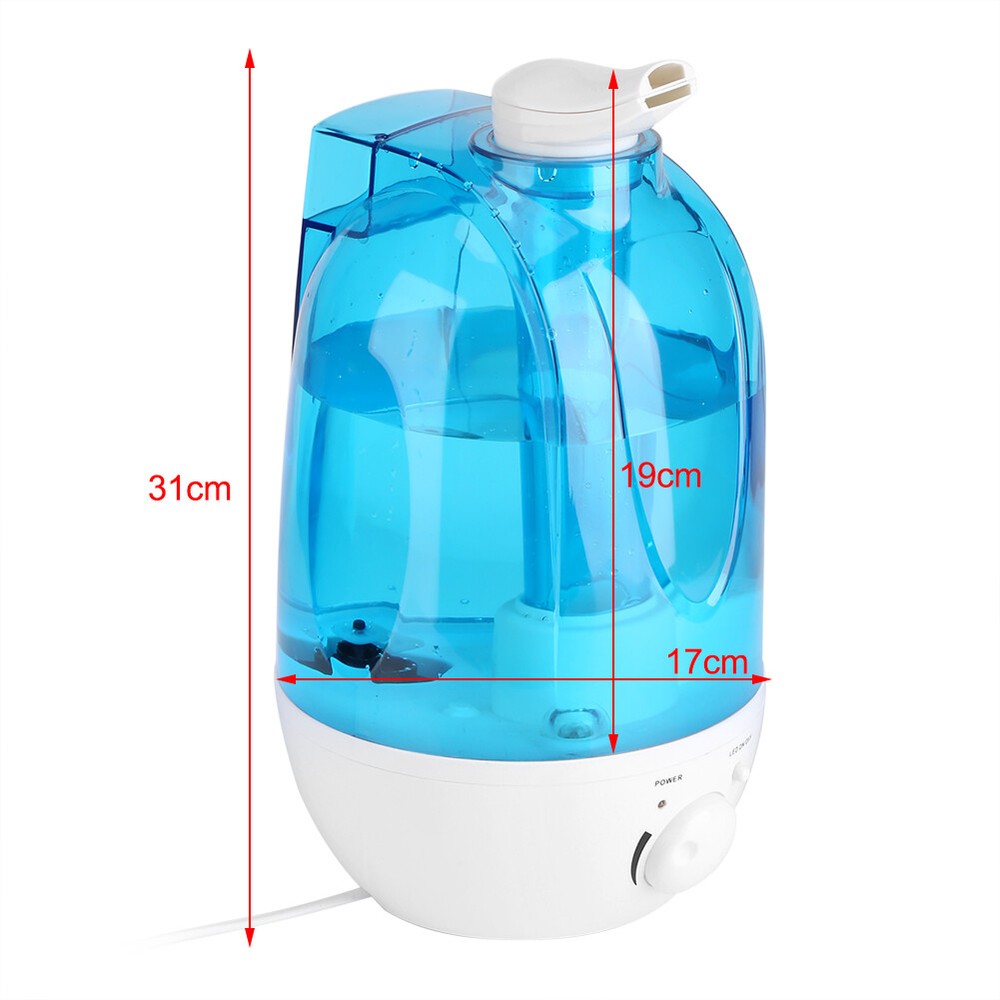 4L Ultrasonic Humidifier Diffuser LED Light Office Room Mist Maker Air Purifier