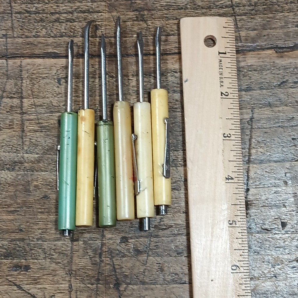 SIX Pocket Flathead Screwdrivers Vintage