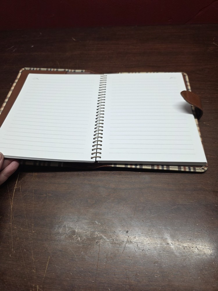 Plaid Leatherette Journal With Button Closure