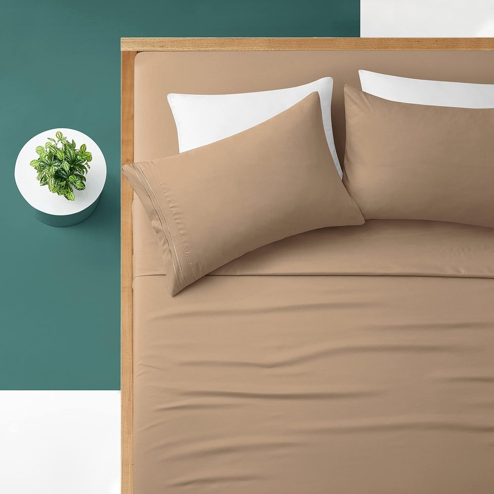 Soft Microfiber King Size Sheet Set - 24" Deep Pockets, Wrinkle Resistant Design