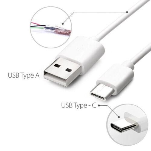 USB-C to USB-A White Charging & Data Cable (3FT, 1M)