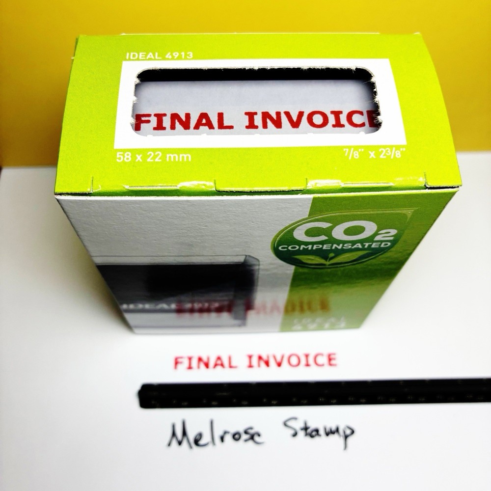 Final Invoice Rubber Stamp Red Ink Self Inking Ideal 4913