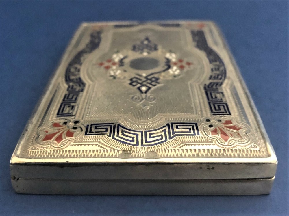 Antique Imperial Russian Enamel 84 Silver Cigarette Case