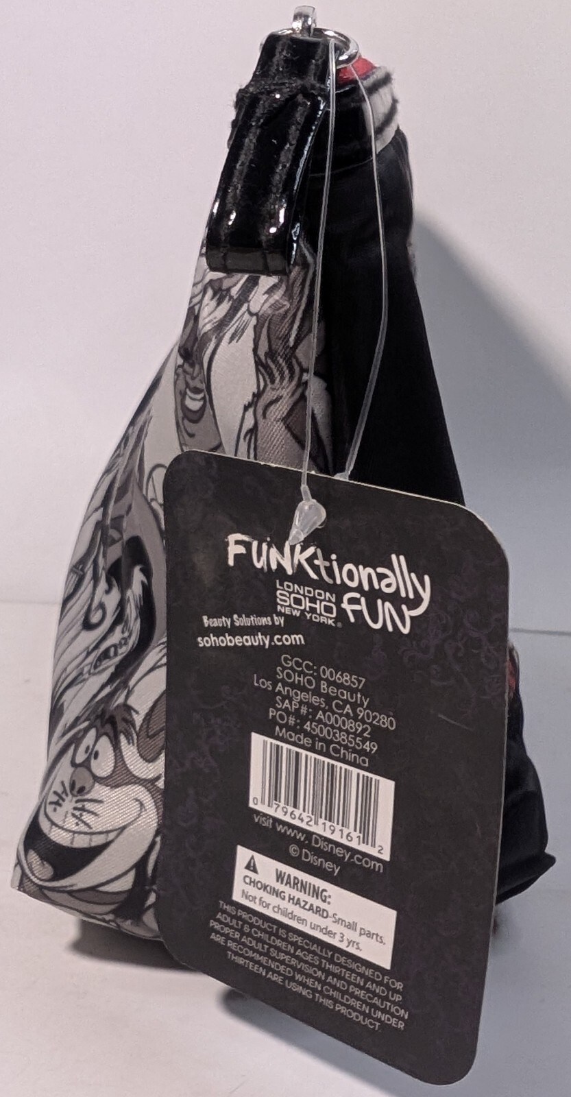 Soho Disney Villains Make Up Bag Black Crazy Chic Cruella de Vil New with Tag