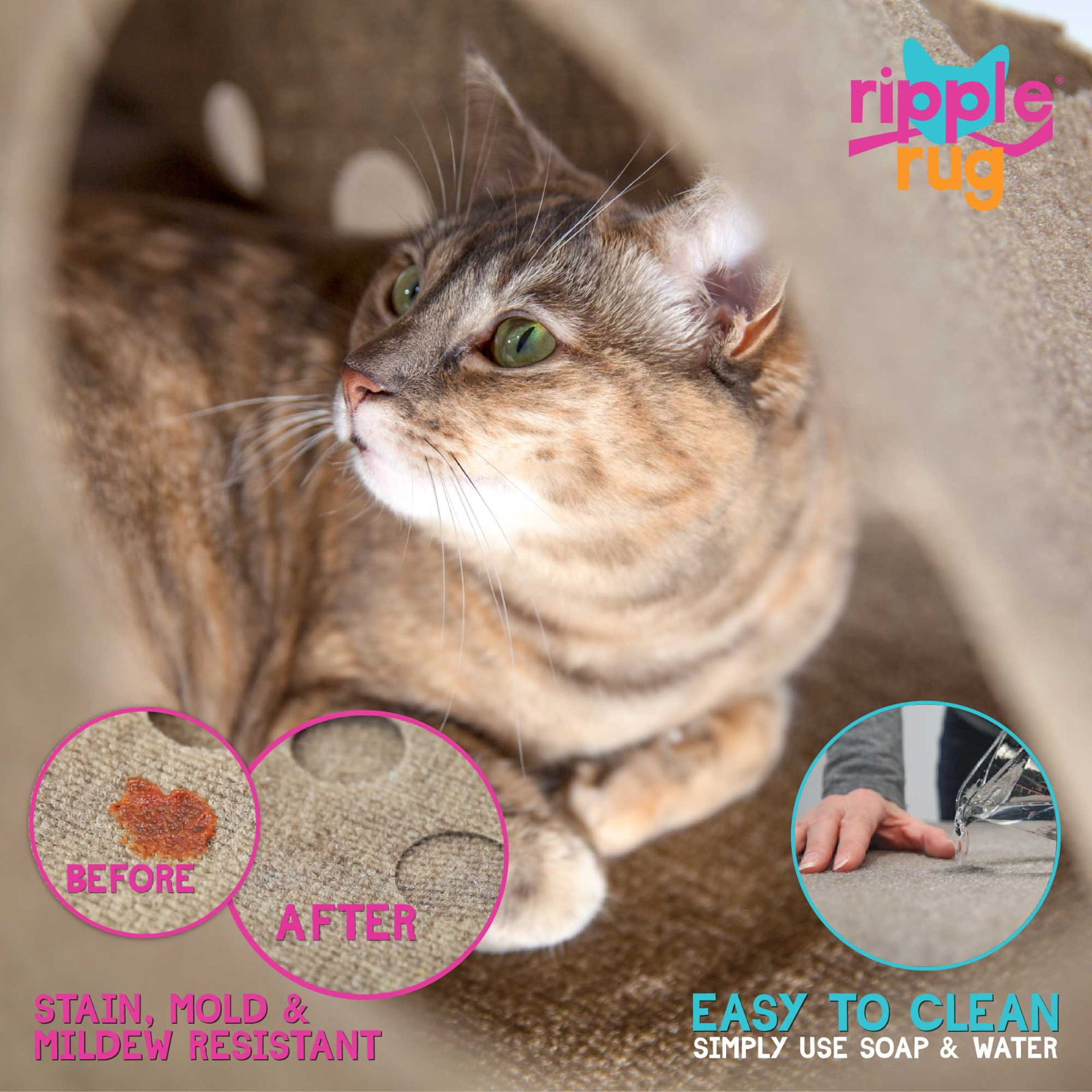 The Ripple Rug Cat Activity Play Mat - Made in USA - We are the Manufacturer