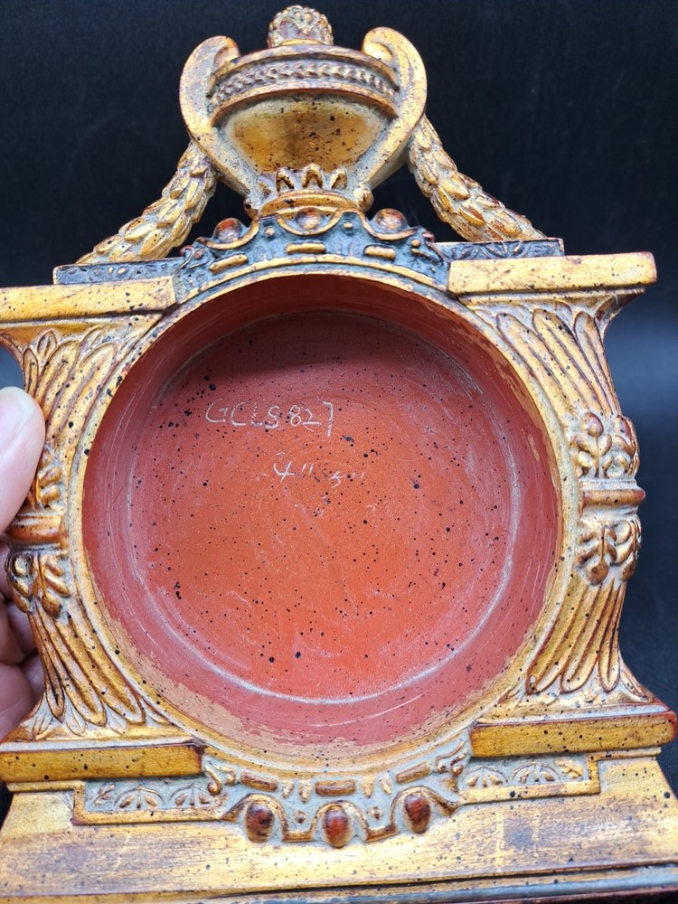 Heavy Ornate Rococo Style Quartz Gilt Clock Tested