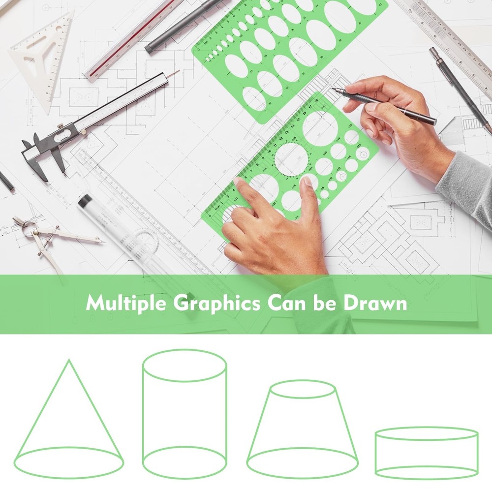 3Pcs Circle Template, Circle Template for Drawing 3 Sizes Circle Stencil Temp...