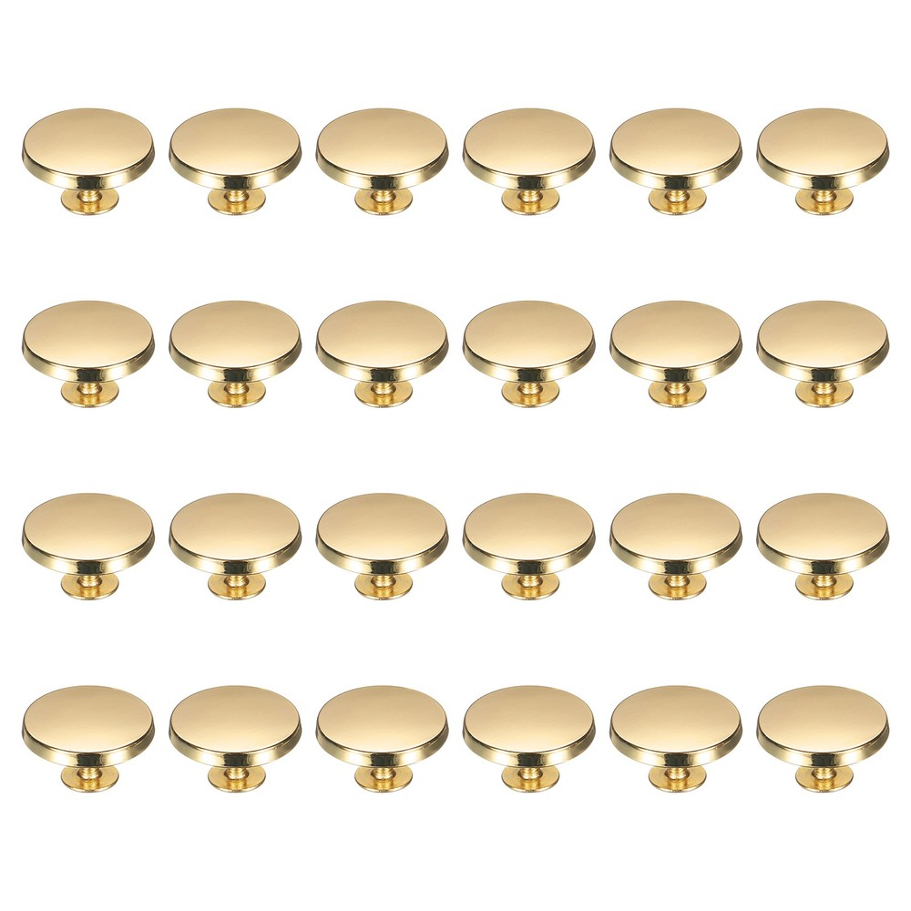 24 Pcs Flat Head Button Stud 18mm Screw Back Rivets Stud Set, Gold