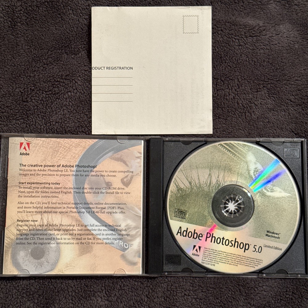 Adobe Photoshop 5.0 CD 1998 Limited Edition - EUC