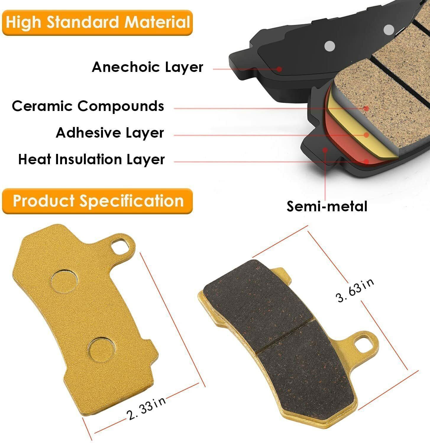 Front and Rear Brake Pads Set For Harley Davidson FLHX Street Glide 2008-2015