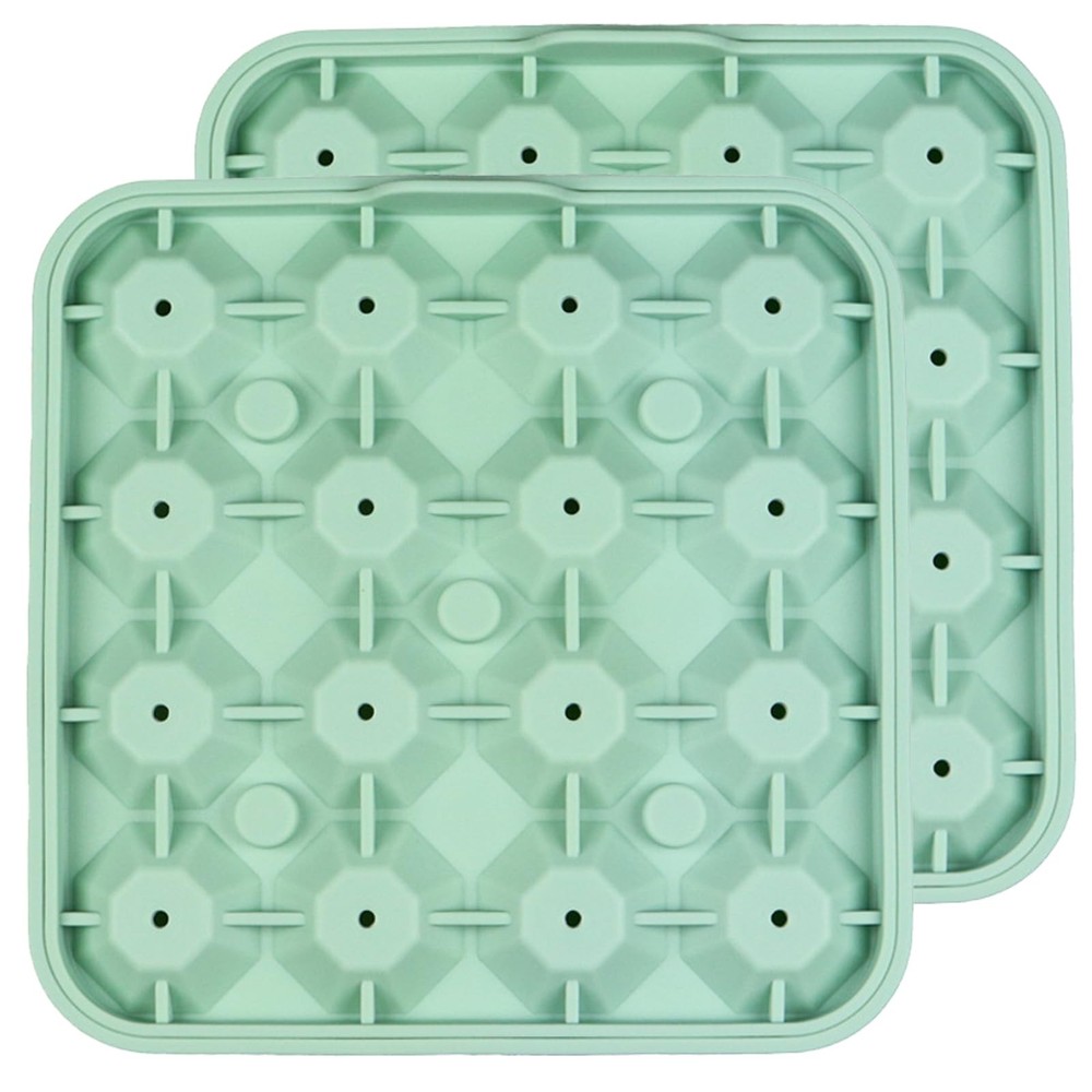 2 Pack Tiny Diamond Ice Molds Silicone Ice Cube Trays, 16 Cubes Per Tray