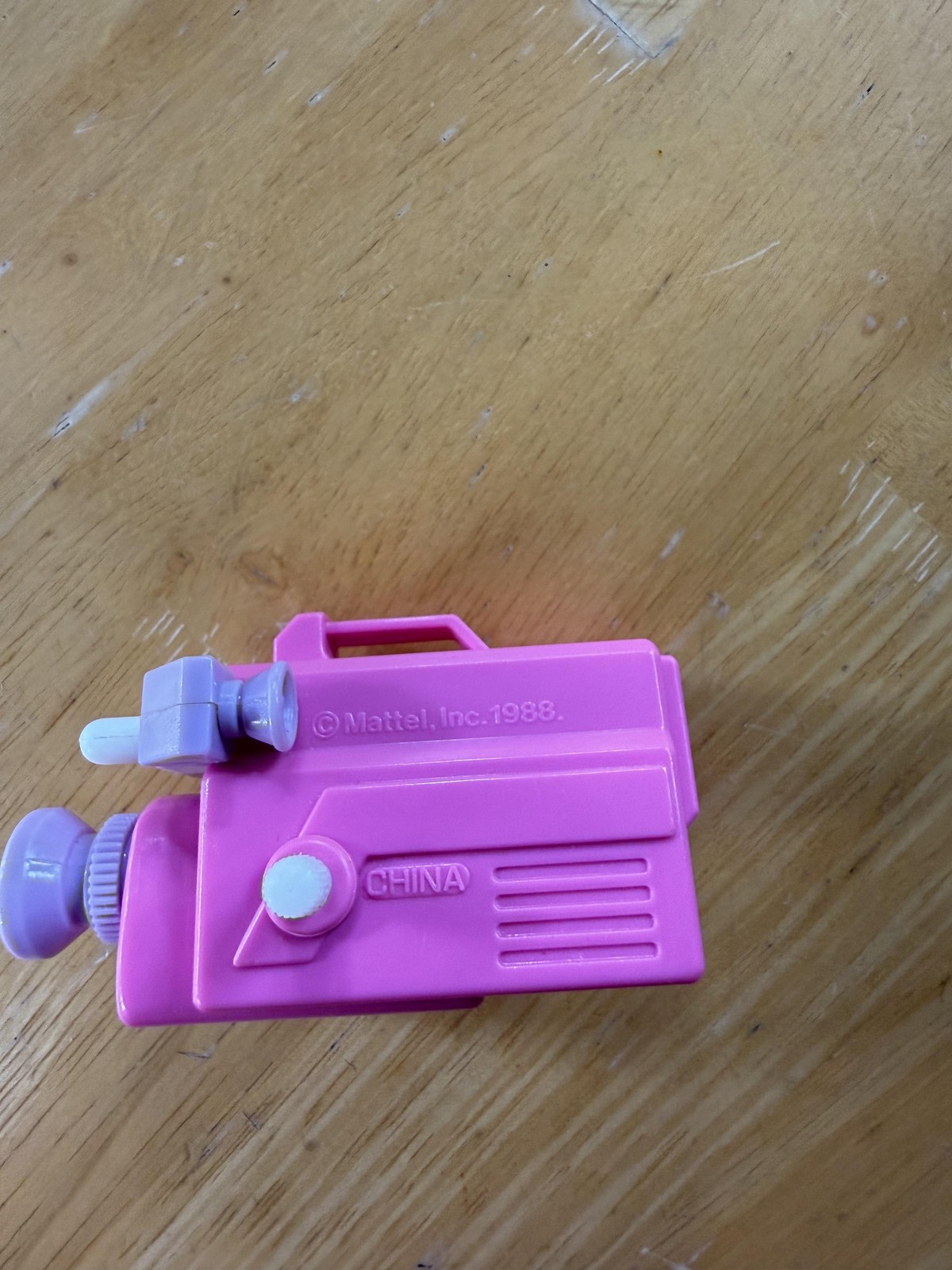 Vintage 1988 Mattel Pink Wind Up Camera Toy Video Recorder Accessory Vacation