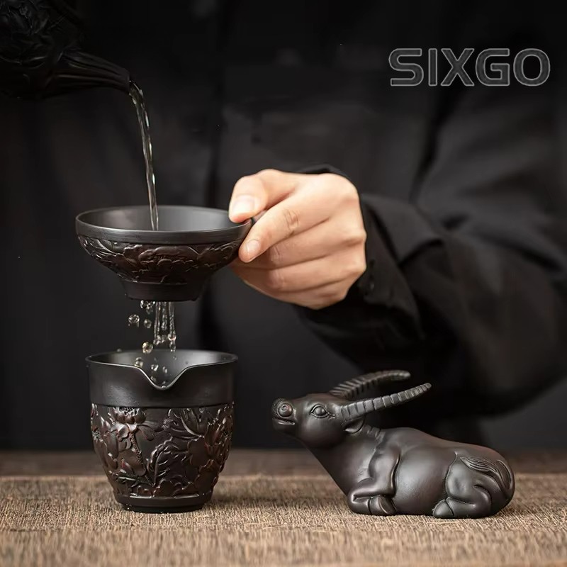 Purple Pottery Filter Set Integrated Tea Stainer Filter-Hole Tea Filtration