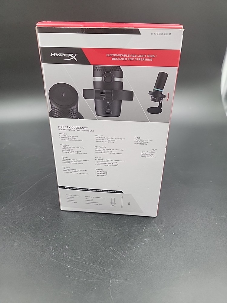 HyperX Doucast Microphone, Customizable RGB Light, PS4 & PS5 - 4P5E2AA