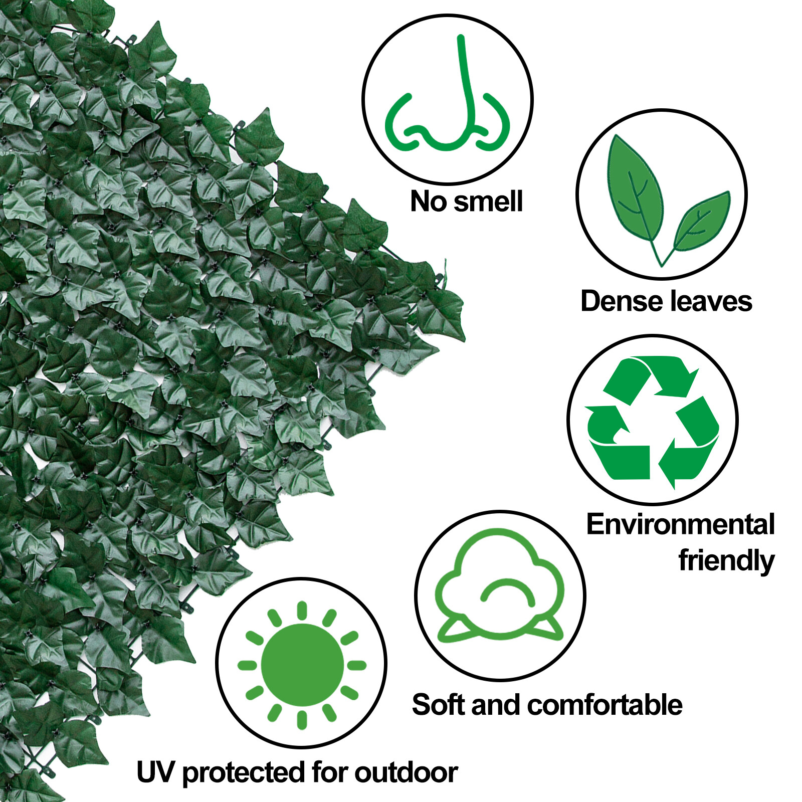 118''x39" Artificial Hedge Ivy Leaf Garden Fence Roll Privacy Screen Wall Cover