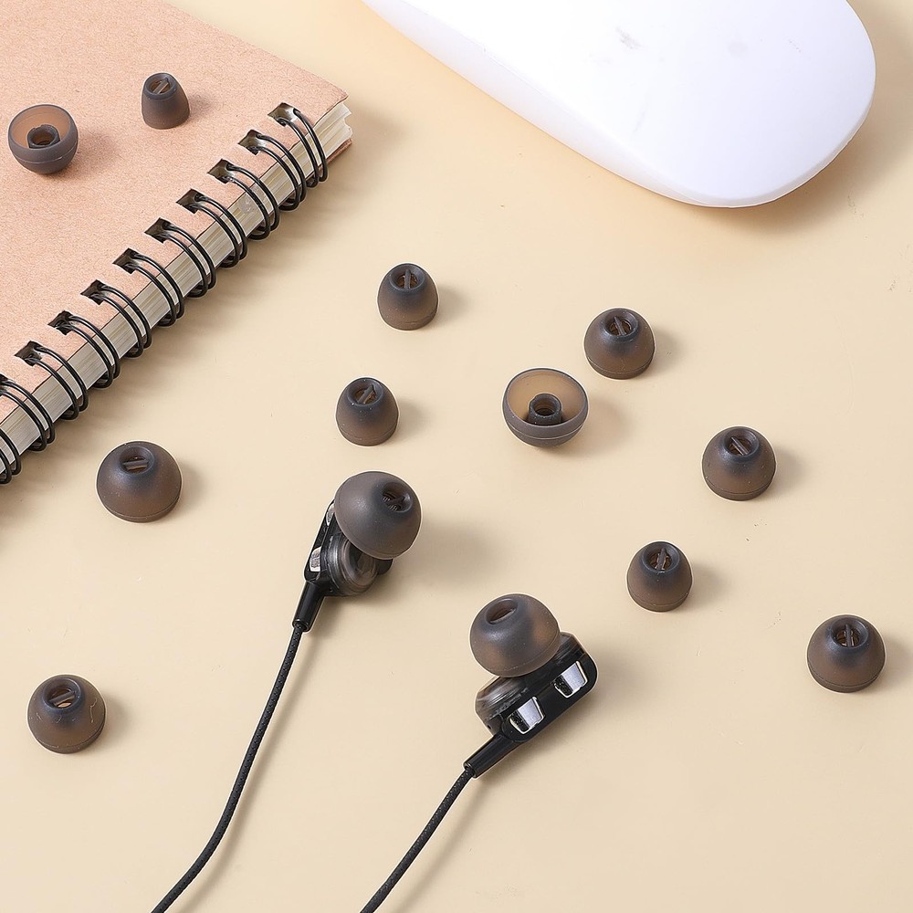 24Pcs Silicone Replacement Earbud Tips Covers Extra transparent black
