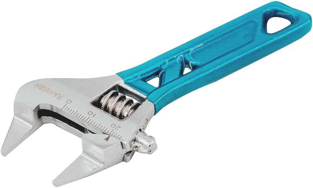 Extra Slim Jaw 4-Inch Adjustable Wrench, Silver