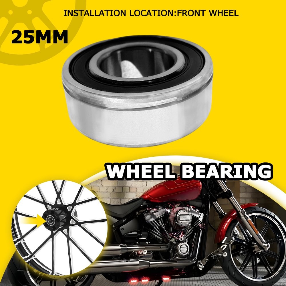 25mm ID Front Wheel Bearing Replace 1Kit For Harley 21" Wheels ABS Compatible US