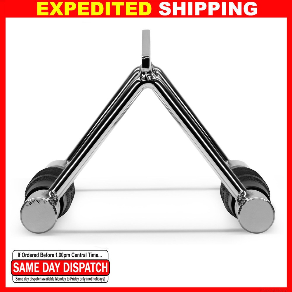 Home Gym Cable Attachment Exercise Machine Tricep Row V Pull Bar D Handle Rubber