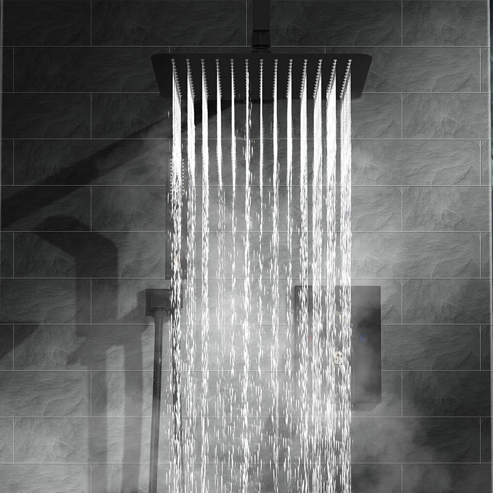 Shower Faucet Set System 2-Function Bathroom Rainfall Shower Head Valve Mixer