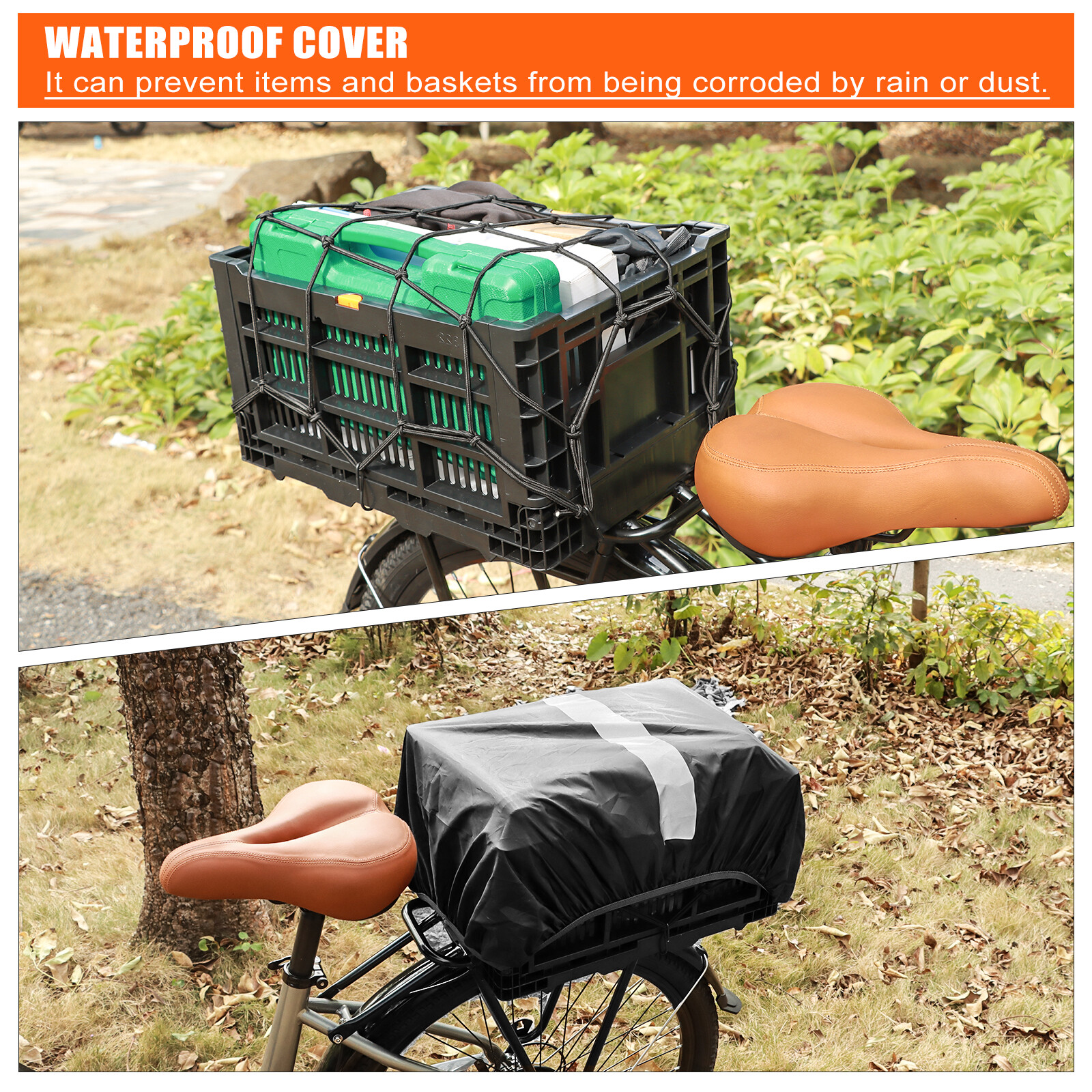 E-Bike Foldable Rear Basket, Rear Bicycle Cargo Rack, Ebike Storage Basket