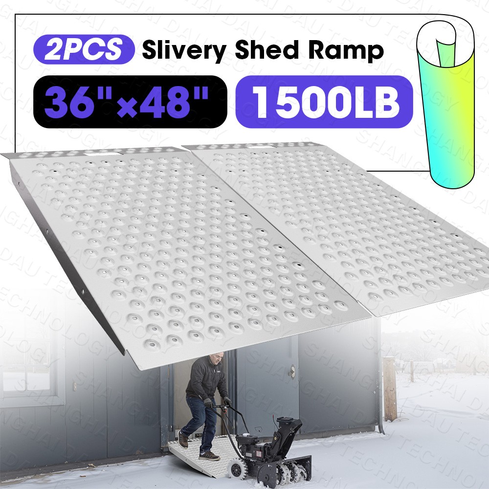 VNN 36" x 48" Shed Ramp 1500LB Capacity Anti-Slip Punch Plate Ramp for ATV (2PC)