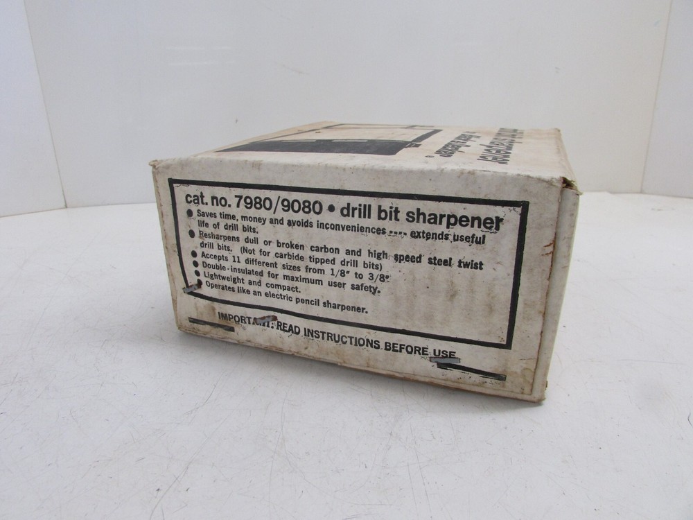 BLACK & DECKER DRILL BIT SHARPENER, Cap, 1/8" TO 3/8", #7980/9080