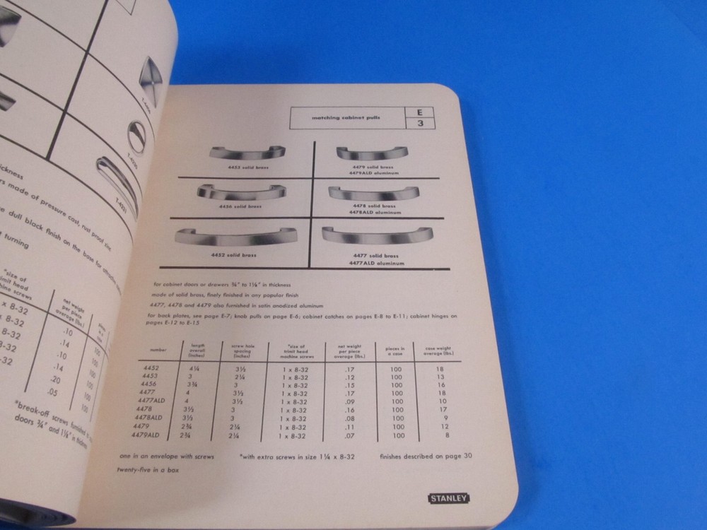 original 1958 Stanley catalog w/ door & gate hinges cabinet pulls hardware more