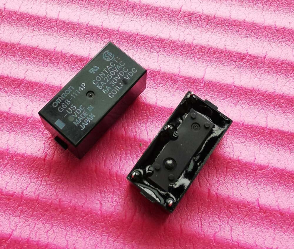 5pcs 5V G6B-1114P-US 5VDC 5A 250VAC Omron Relay 4Pins