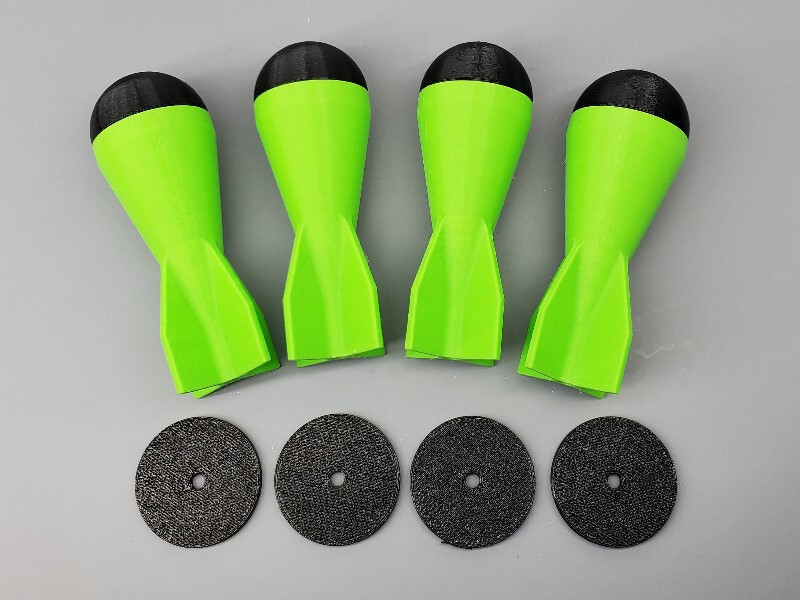 37mm 3D Printed Payload Replica Mortar Rocket W/push Disc Green