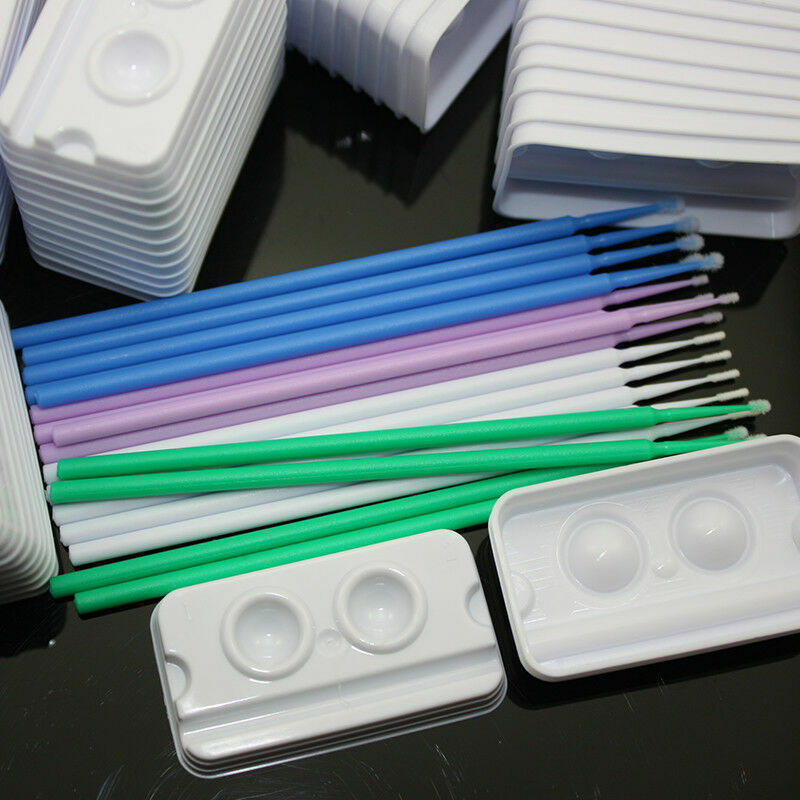 100 Pcs Composite Adhesive Mixing Wells & 400 Pcs Micro Applicator Brush 4 Sizes