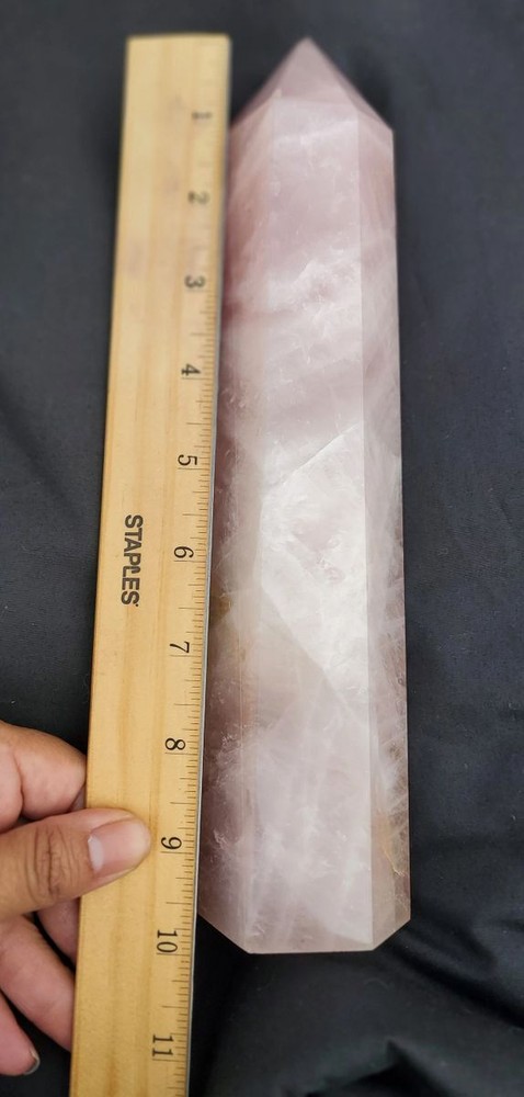 Rose Quartz Point Tower 10" Large
